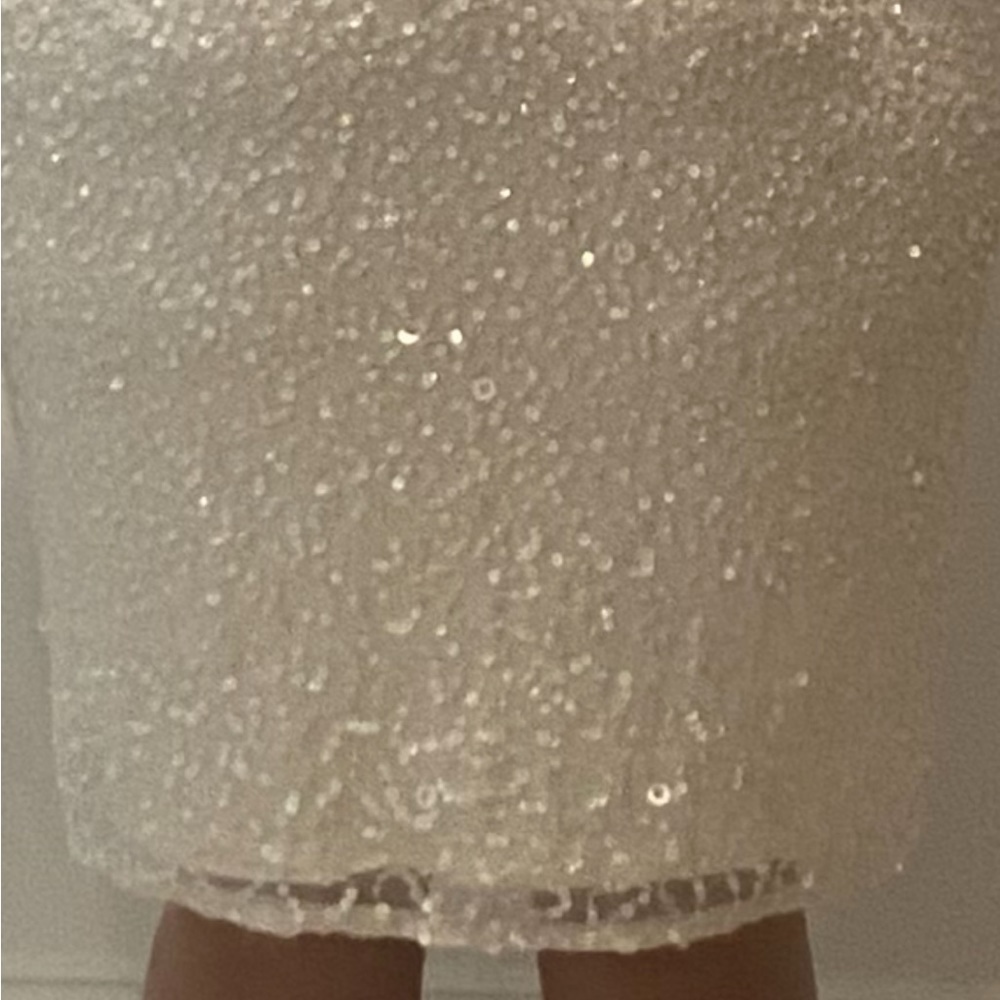 Adrianna Papell white Sequin cocktail dress size 22W - Picture 4 of 9